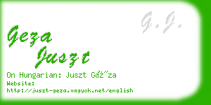 geza juszt business card